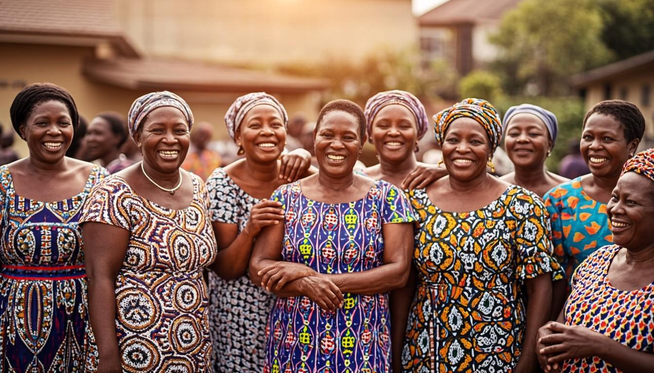 Grassroots women of Ajegunle gathered together in colorful attire